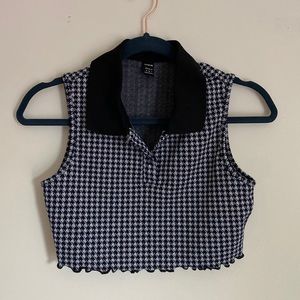 Collared crop top and skirt set